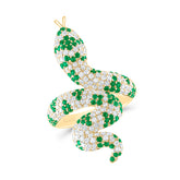 1 1/3CTW-DIA ANA M 7/8CTW RD-EM NAT GEM SNAKE RING